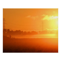 Lever du matin avec brouillard