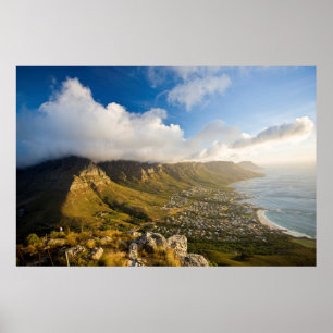Poster Lever Du Soleil Au-Dessus De Camps Bay Et De La Mo