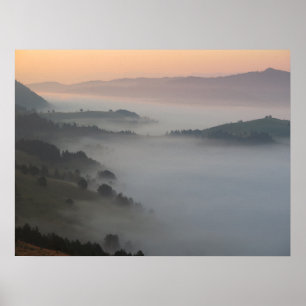 Poster Lever du soleil dans les montagnes du Pieniny