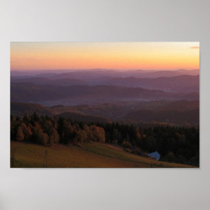 Poster Lever du soleil de Beskid Wyspowy