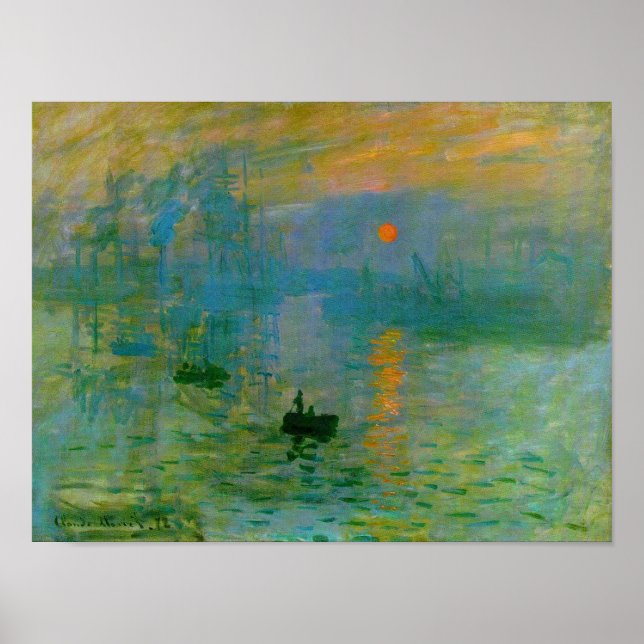 Poster Lever du soleil de l'impression, Claude Monet Fine (Devant)
