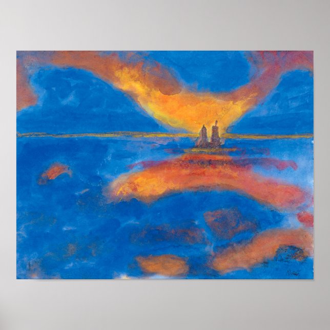 Poster Lever du soleil en mer | Emil Nolde | (Devant)