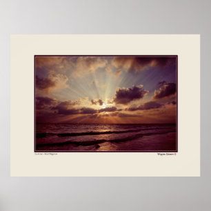 Poster Lever du soleil - Isla Mujeres - Yucatan - Mexique