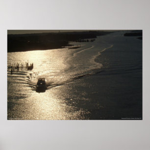 Poster Lever du soleil sur la voie navigable de l'Intraco
