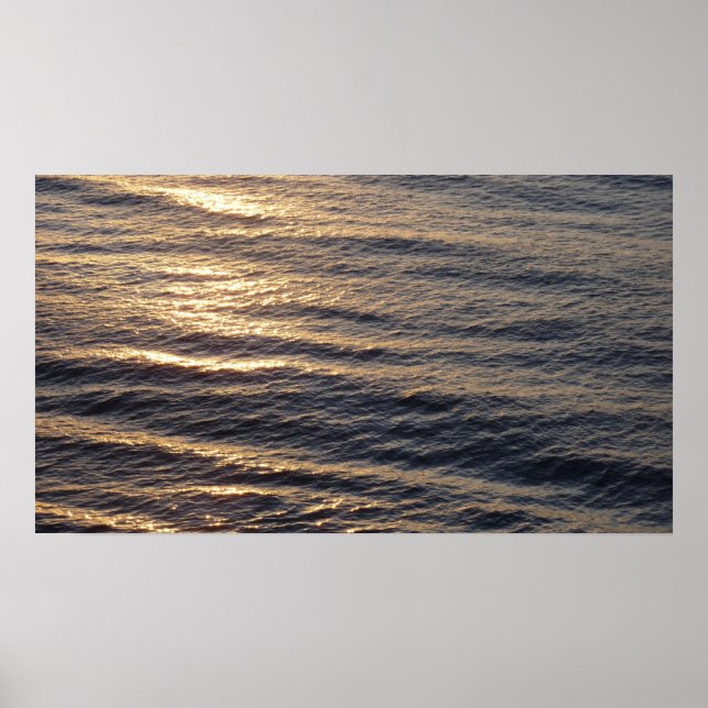 Poster Lever du soleil sur les eaux océaniques Calmer la  (Devant)