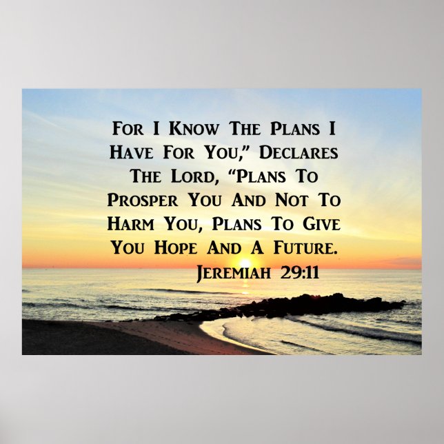 POSTER LEVER JEREMIAH 29:11 BIBLE VERSE (Devant)