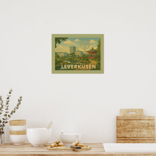 Poster Leverkusen Allemagne Ville Art