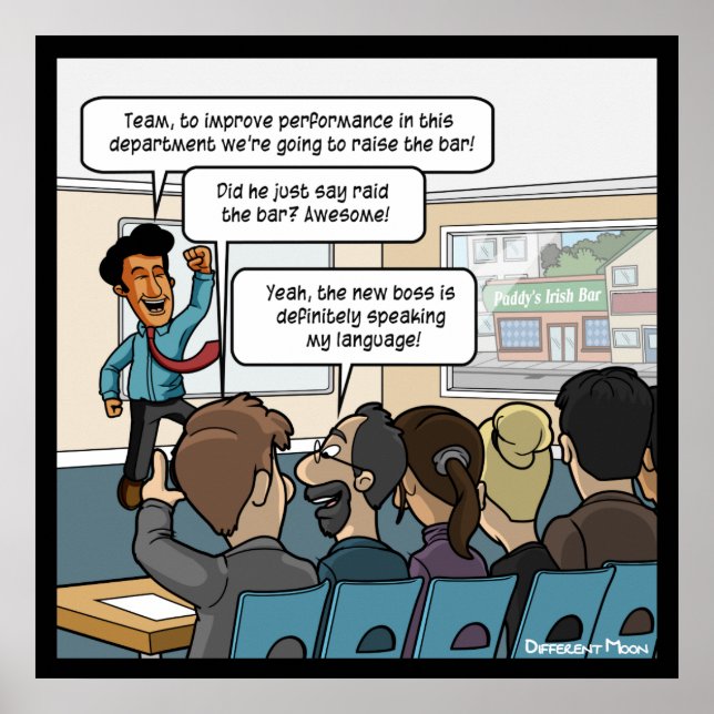 Poster Levez l'affiche amusante du Bar (Devant)