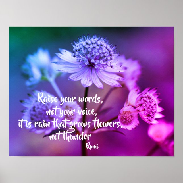 Poster Levez Vos Mots Citation Rumi Inspirationnelle (Devant)