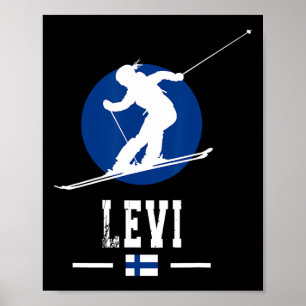 Poster Levi Finlande Station de ski Finlande Laponie Ski