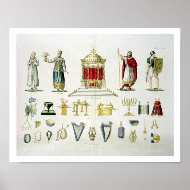 Poster Lévi hébreu, prêtre, roi et soldat avec Sacré (Devant)