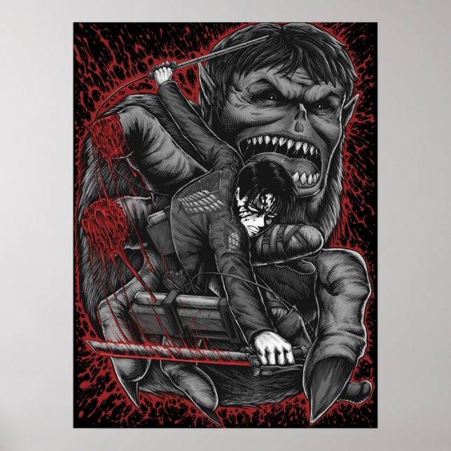 Poster Levi vs Beast titan (Devant)