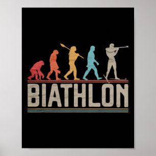 Poster L'Évolution Du Biathlon Cible Tir Xc Skiin