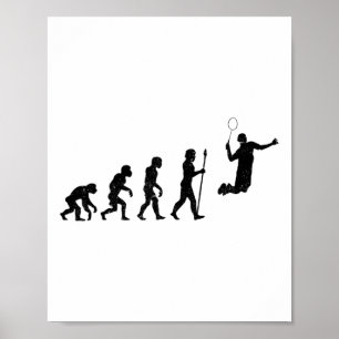 Poster L'Évolution D'Un Joueur De Badminton - Drôle