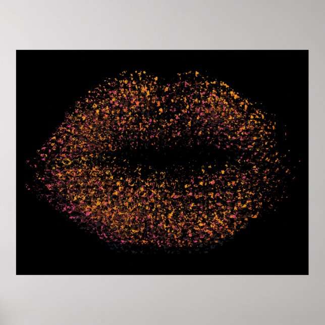 Poster Lèvres d'art Abstrait modernes #2 (Devant)