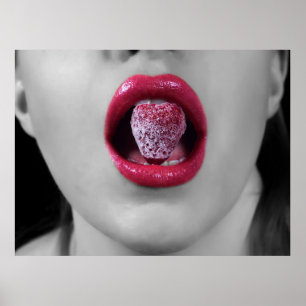 Poster Lèvres fraises
