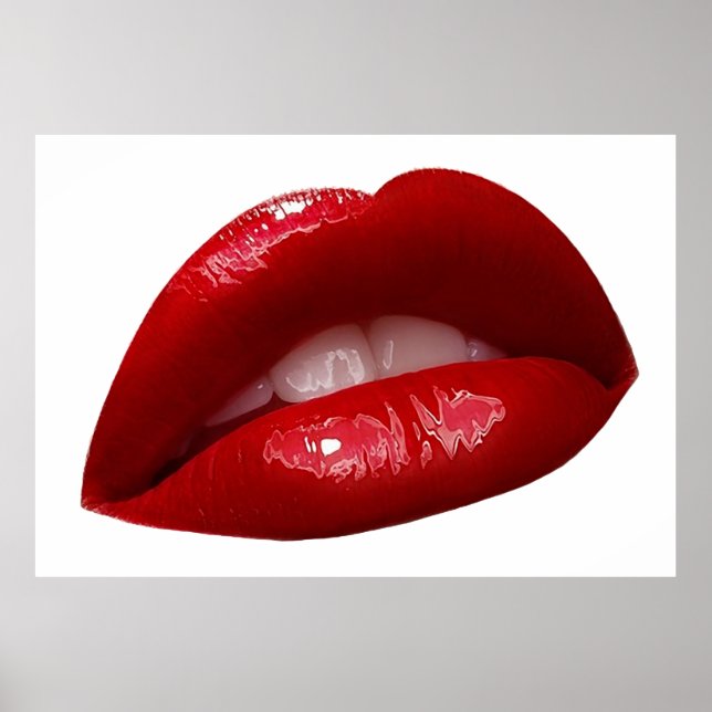 Poster Lèvres Luscious rouge à lèvres de la femme (Devant)