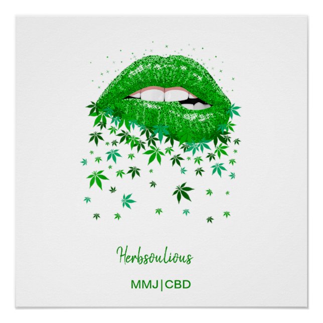 Poster Lèvres MMJ Sexy Vertes (Devant)
