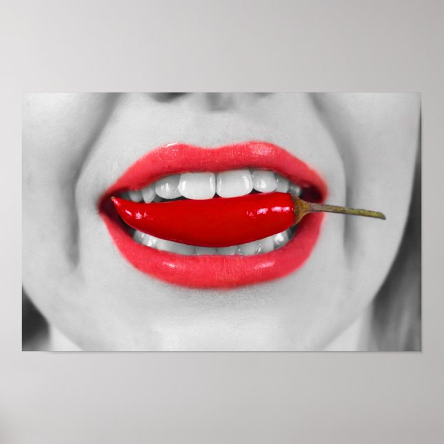 Poster Lèvres piment (Devant)