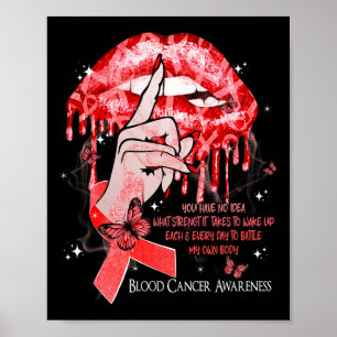 Poster Lèvres qui dégoulinent Papillons Femmes Cancer du 