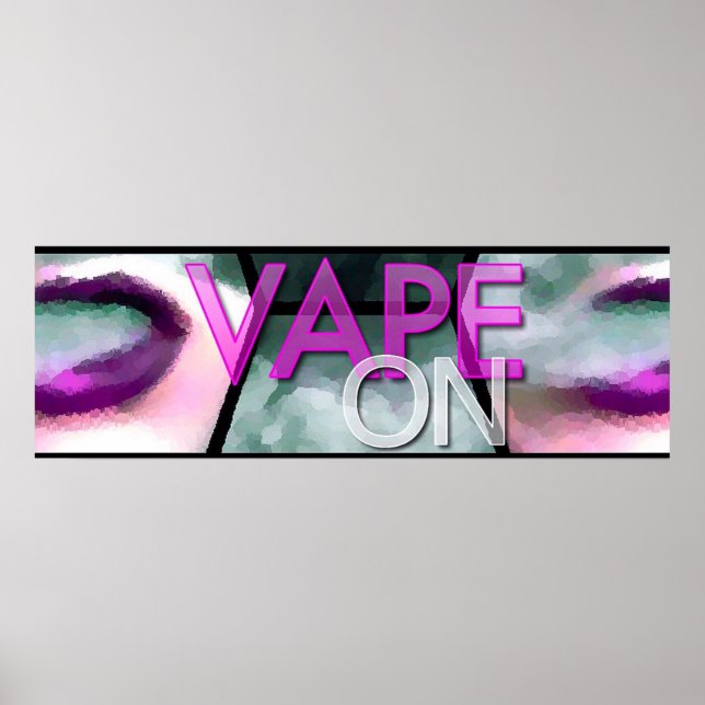 Poster Lèvres roses Fumer Vapeon (Devant)
