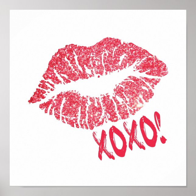 Poster Lèvres roses XOXO | Artiste de maquillage (Devant)