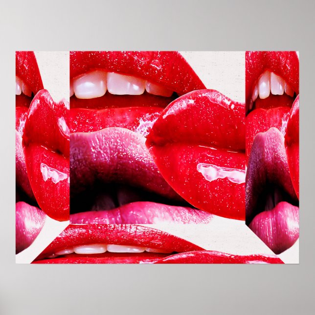 Poster Lèvres rouge à lèvres Hot Lipstick (Devant)