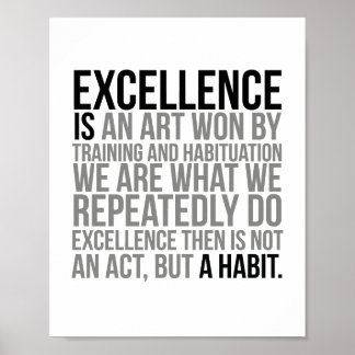 Poster L'Excellence Est Un Art Gagné Par La Formation