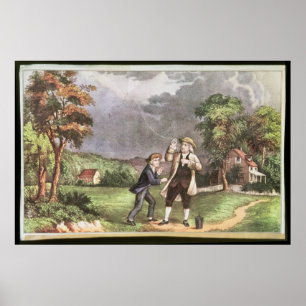 Poster L'expérience de Franklin dans l'électricité