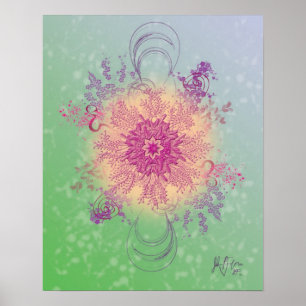 Poster L'expérience des fleurs (numérique) par Julian P. 