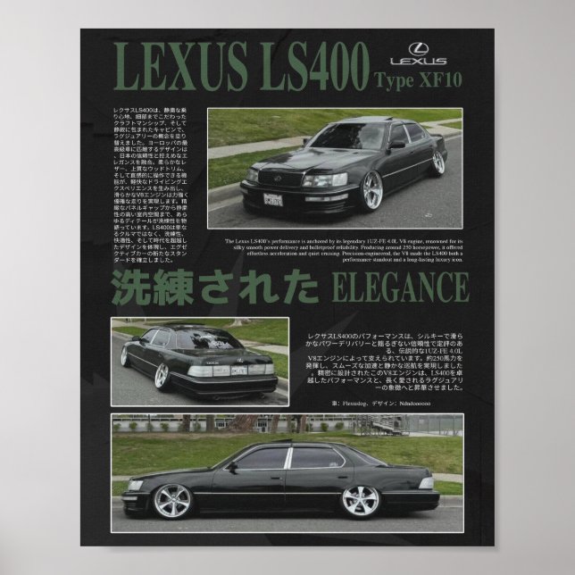 Poster Lexus LS400 XF10 - Élégance de la position VIP (Devant)