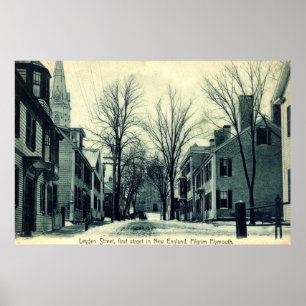 Poster Leyden St Pilgrim Plymouth MA c1908