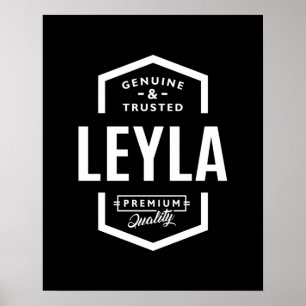 Poster Leyla Nom personnalisé Anniversaire