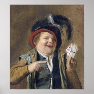Poster Leyster - Un joueur de cartes