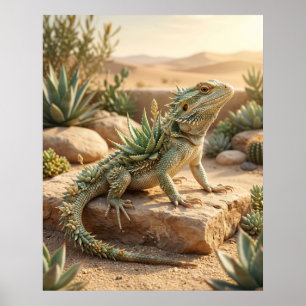 Poster Lézard d'Aloès Soleil du désert