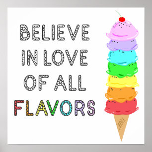 Poster Lgbt Diversity Glace Cream Love of All Flavours Ci