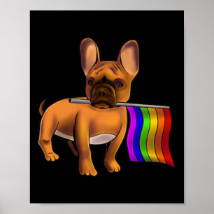 Poster Lgbt Gay French Bulldog Gay Chien Paw Lgbt Pride