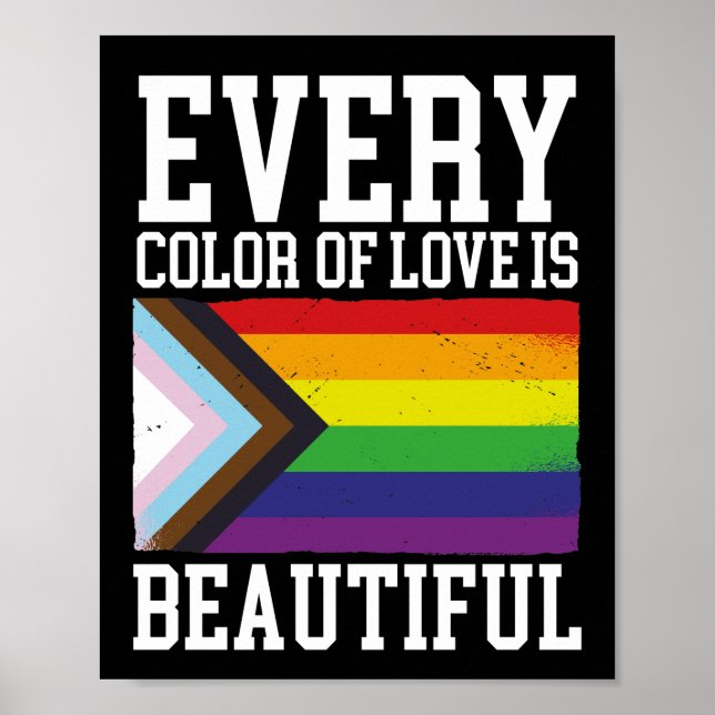 Poster LGBT Gay pride Mois Chaque Couleur D'Amour Est (Devant)