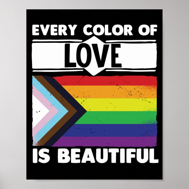 Poster LGBT Gay pride Mois Chaque Couleur D'Amour Est (Devant)