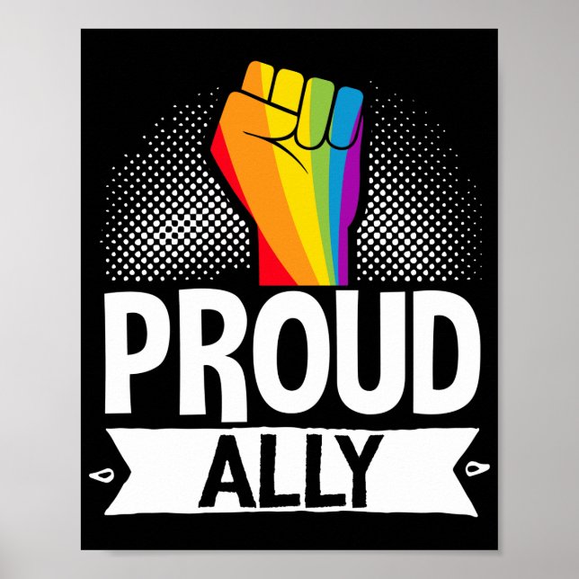 Poster LGBT Gay pride Mois Fière Ally Poing (Devant)