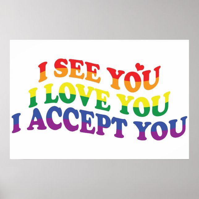 Poster LGBT Je Vous Aime, Je Vous Accepte (Devant)