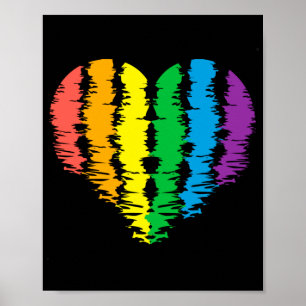 Poster LGBT+pride. Arc-en-ciel du coeur.