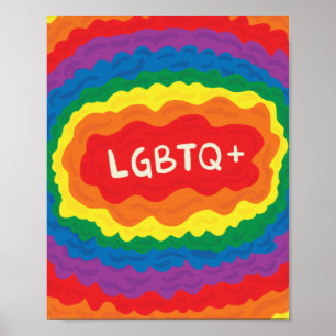 Poster LGBT+pride. queer, couleur arc-en-ciel.