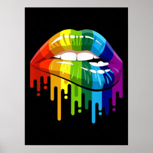 Poster LGBT Rainbow Lip Gay pride