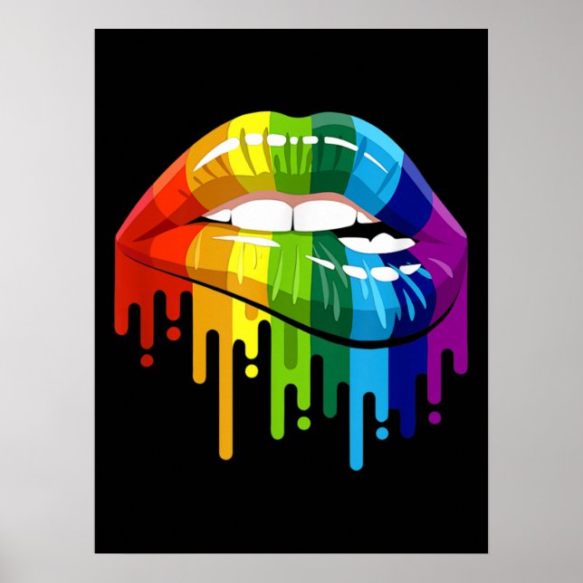 Poster LGBT Rainbow Lip Gay pride (Devant)