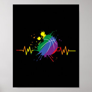 Poster Lgbt Rainbow Sketll Battement de coeur Fierté Gay