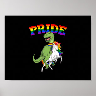 Poster Lgbt T-Rex Dinosaur Unicorn Gay pride Rainbow Lgbt
