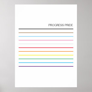 Poster LGBTQ Plain Pride Couleurs arc-en-ciel Progrès Fie