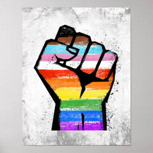 POSTER LGBTQ PROGRESS PRIDE FIST