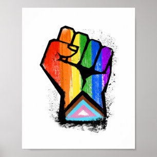 POSTER LGBTQ PROGRESS PRIDE FIST